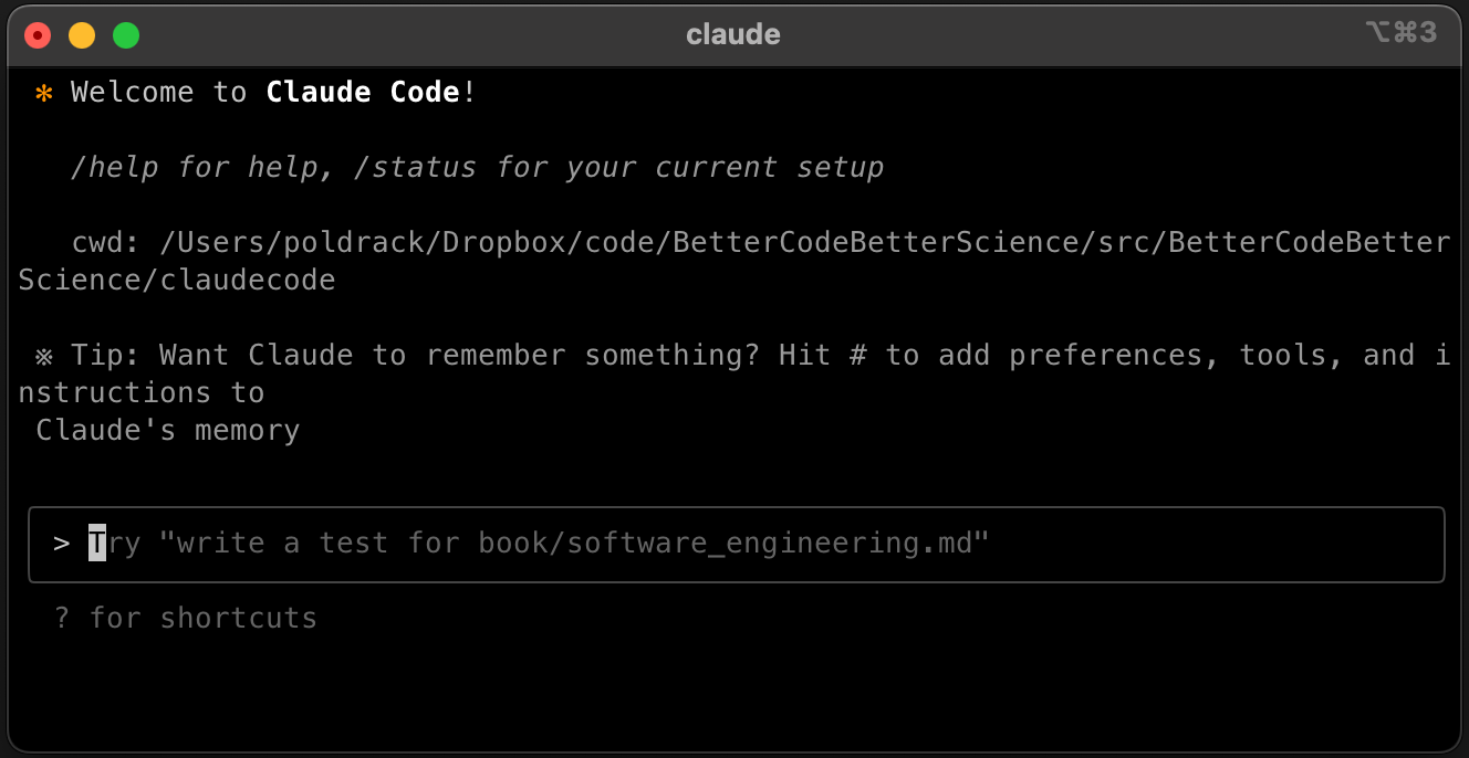 Claude Code startup screen